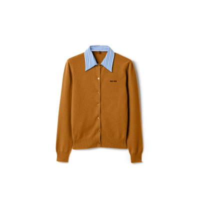 MIU MIU CASHMERE CARDIGAN WITH COLLAR MMF990